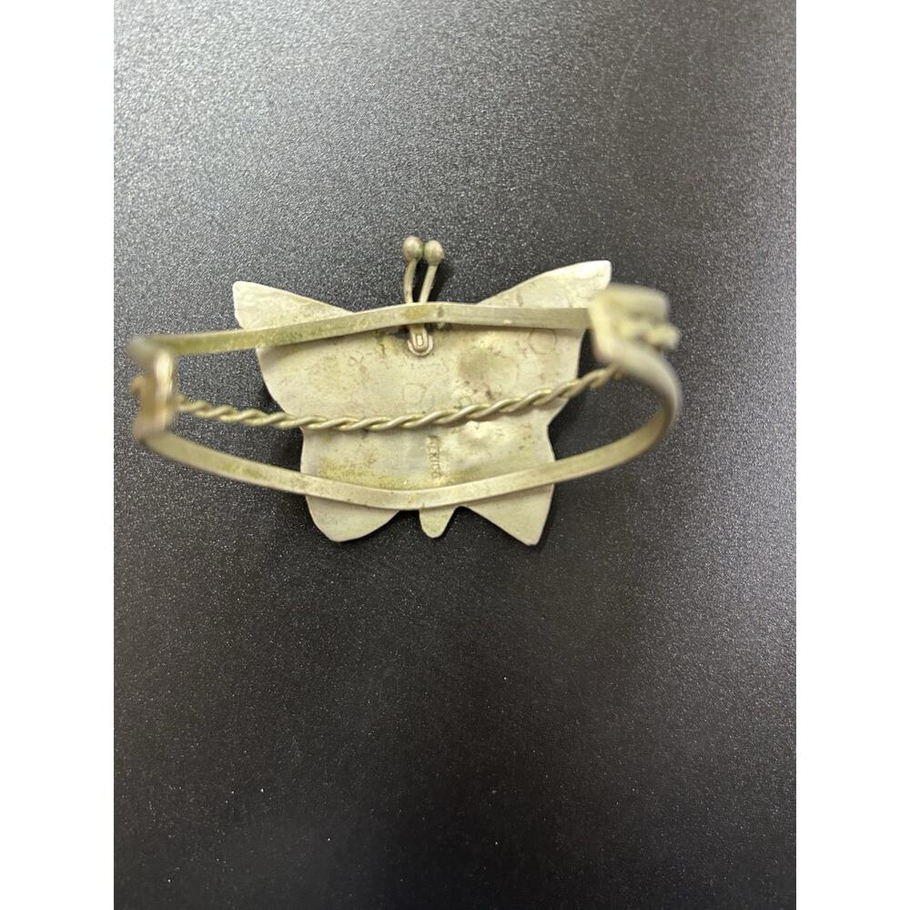 Vtg Sterling Silver Large Abalone Shell Butterfly… - image 4